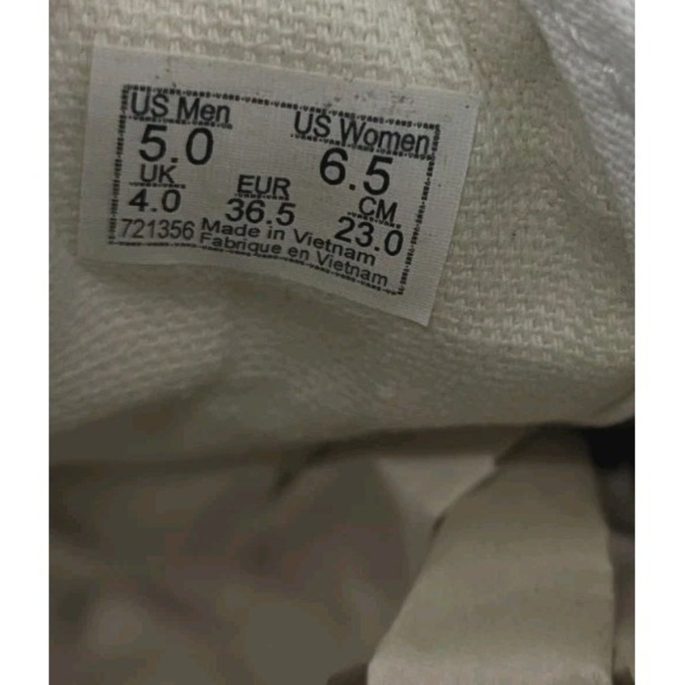 Vans Stacked Era Platform Shoes Womans 6.5 Woven Checkered Floral Blue White - Picture 11 of 11